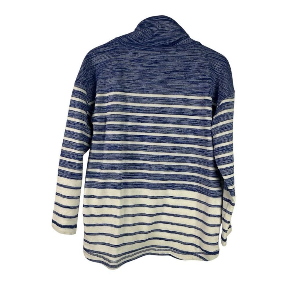 T By Talbots Stripe Cowl Pullover Size S/M Blue - image 3